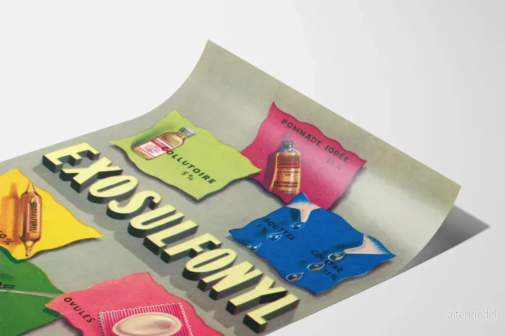 Vintage reklamposter Exosulfonyl väggdekoration - Bild 3