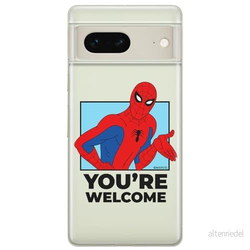 ERT GROUP mobiltelefonfodral för Google PIXEL 7 originalt och officiellt licensierat Marvel mönster Spider Man 030 optimalt anpassad till formen på mobiltelefonen, gedeeltelijk transparant 5905795154691