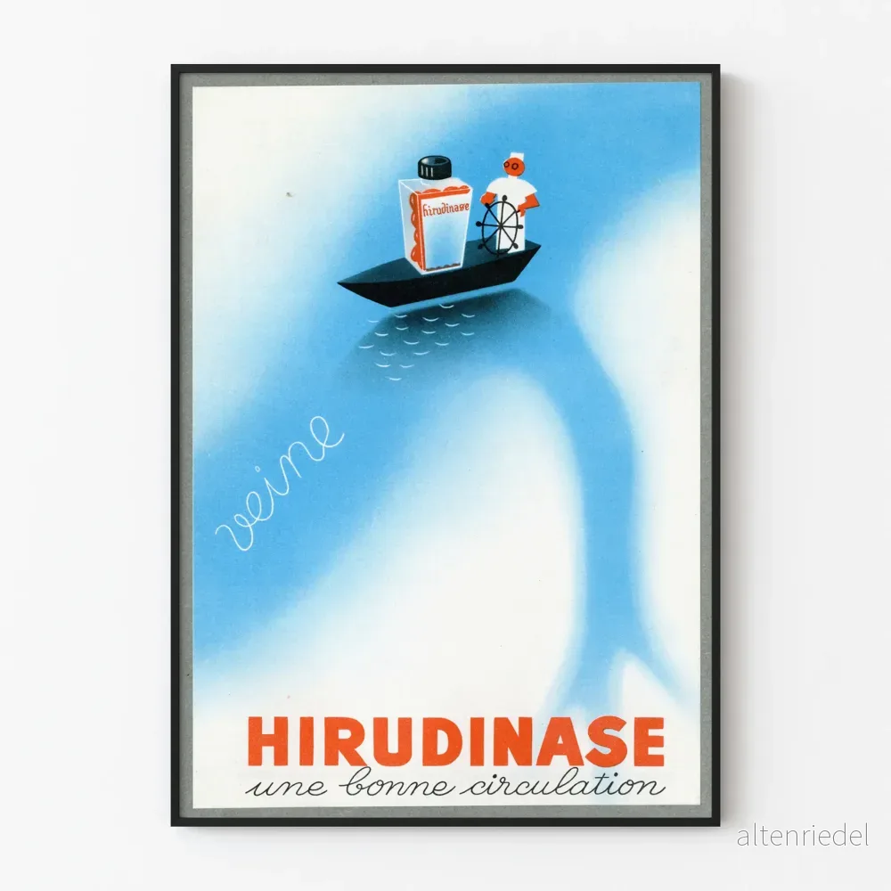 Vintageposter Hirudinase för god blodcirkulation