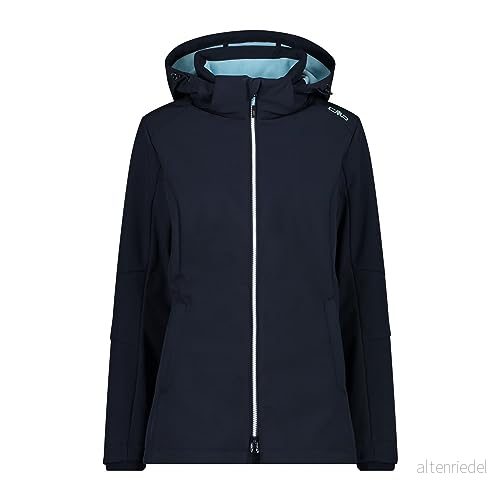 CMP Softshell jacka för kvinnor med avtagbar huva, B.Blue Anis, 54 8059342955280