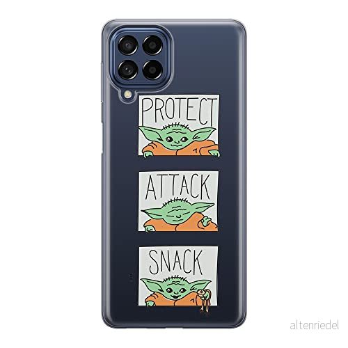 ERT GROUP mobiltelefonfodral för Samsung M33 5G originalt och officiellt licensierat Star Wars mönster Baby Yoda 009 optimalt anpassad till formen på mobiltelefonen, gedeeltelijk transparant 5905511343309
