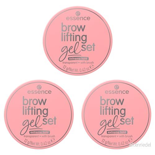 essence brow lyftgelset, ögonbrynsängel, transparent, långvarig, definierande, fixerande, genomskinlig, vegansk, utan mikroplastiska partiklar, nanopartiklar fri, parfym, 3 pack (3 x 12 g) 4059729477378