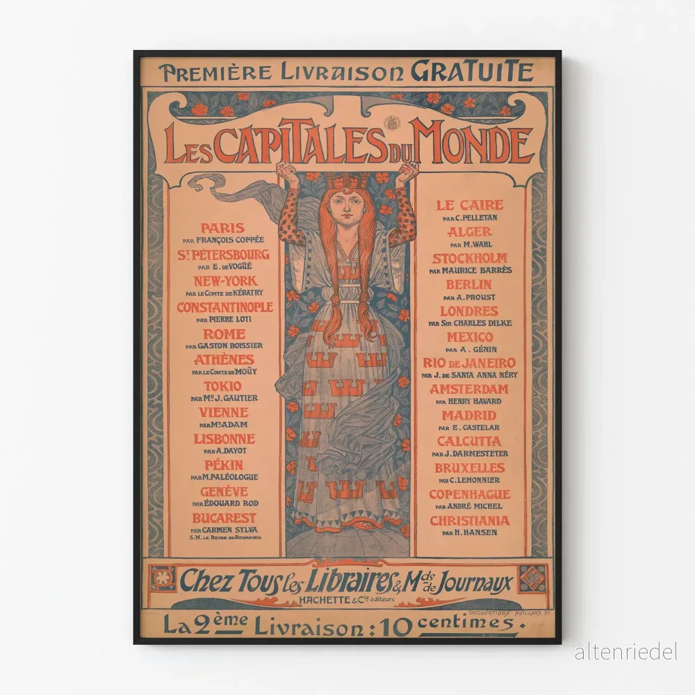 Vintageposter Les Capitales du Monde - Retro väggdekoration