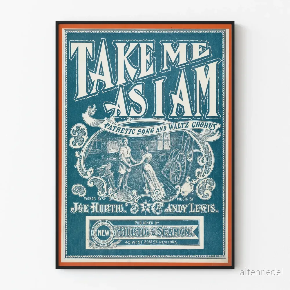 Vintageposter Take Me As I Am Väggdekoration