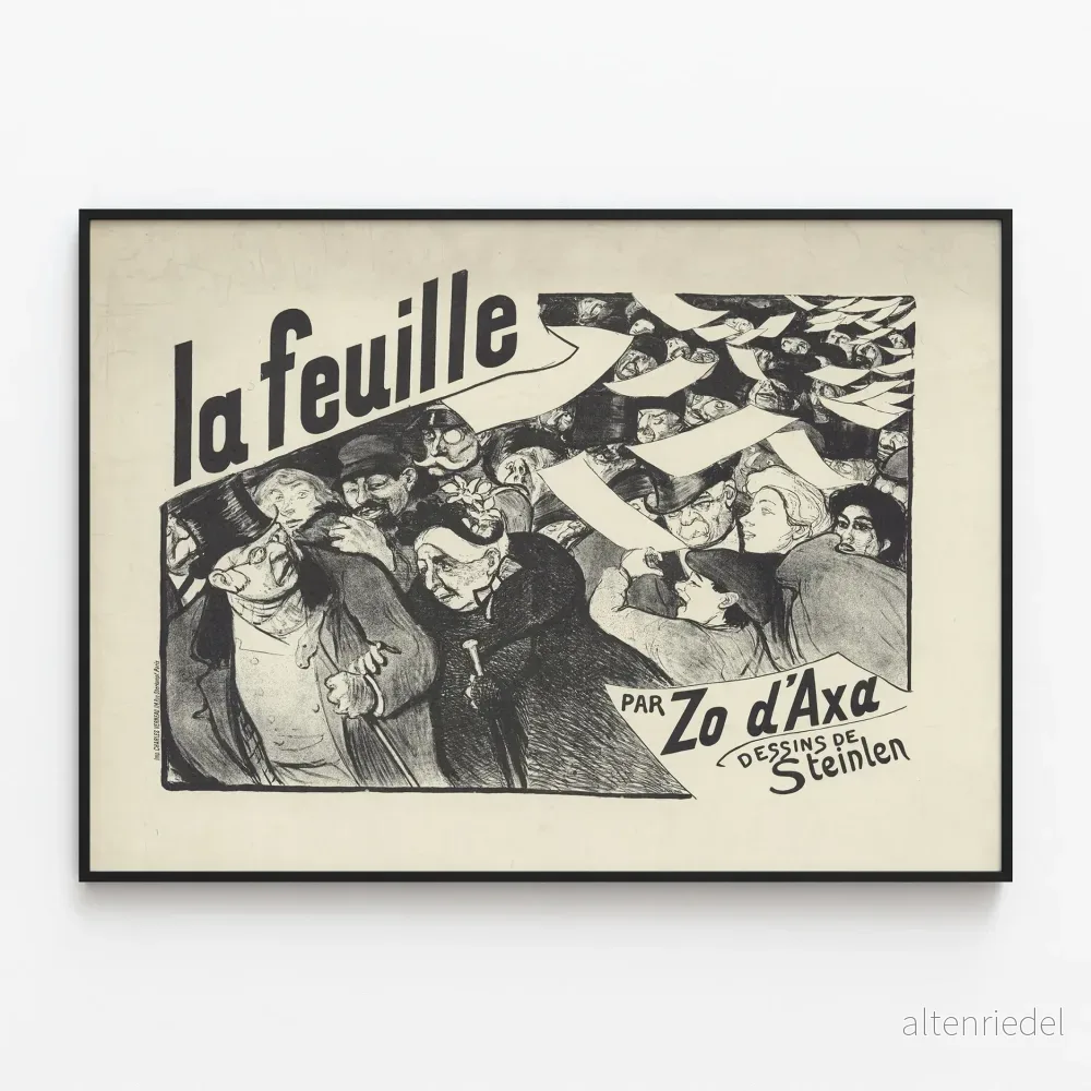 Vintageposter La Feuille av Zo d'Axa och Steinlen