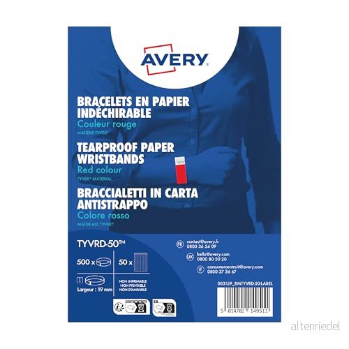 Avery Zweckform TYVRD 50 #####Inloppstejp (L x B) 256 mm 19 Tapestriber 500 st 5014702149511