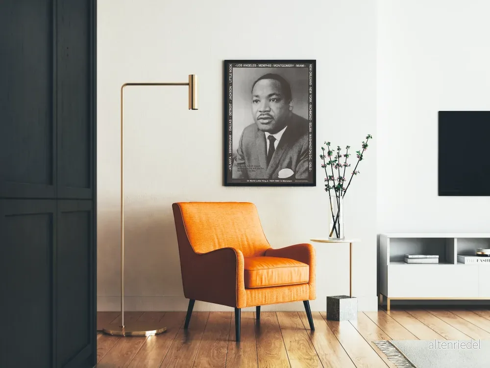 Affisch i hyllning till Dr. Martin Luther King Jr. – Svartvitt porträtt - Bild 2