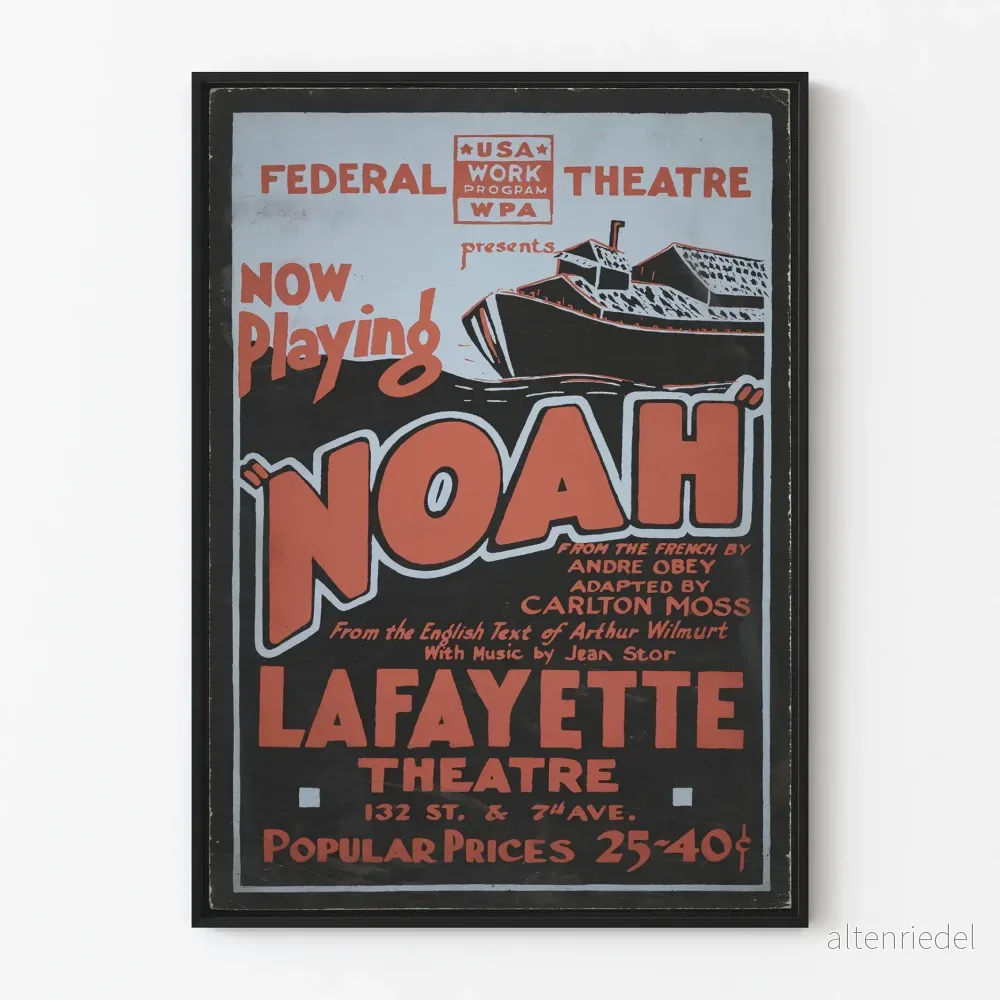 Vintageposter av Noahs spektakel vid Lafayette Theatre