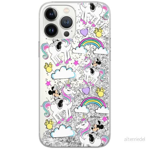 ERT GROUP mobiltelefonfodral för Apple Iphone 13 PRO originalt och officiellt licensierat Disney mönster Minnie 037 Vit optimalt anpassad till formen på mobiltelefonen, med glitter overflow effekt 5904805761263