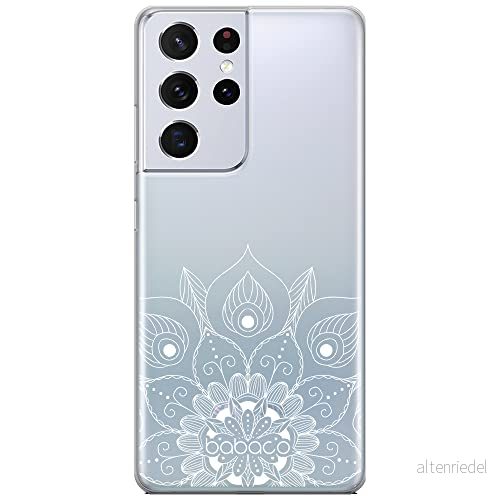 ERT GROUP mobiltelefonfodral för Samsung S21 ULTRA originalt och officiellt licensierat Babaco mönster Mandalas 008 Vit optimalt anpassad till formen på mobiltelefonen, gedeeltelijk transparant 5904805854217