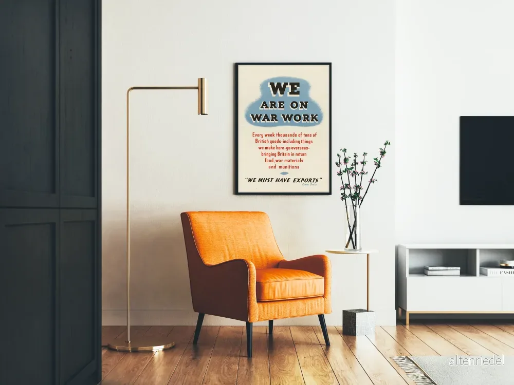 Vintageposter "We Are On War Work" väggdekoration - Bild 2
