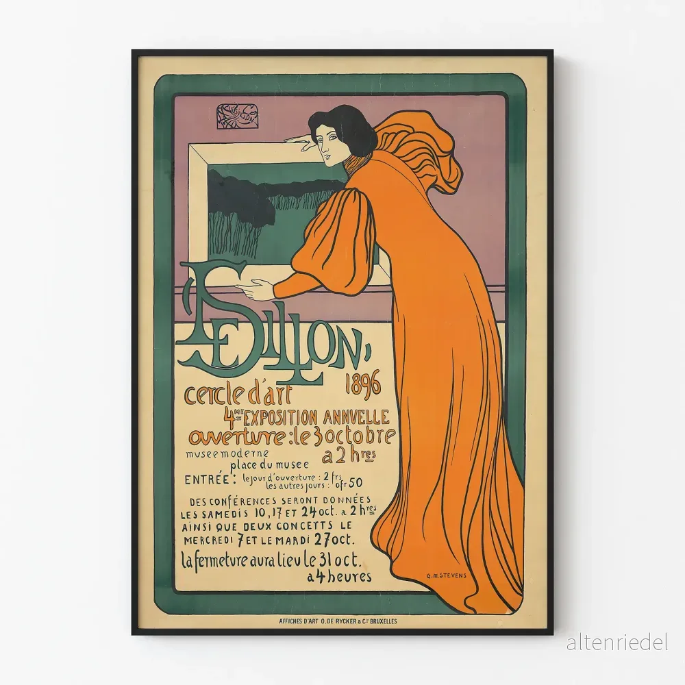 Vintage dekorativ poster för utställningen Le Sillon 1896