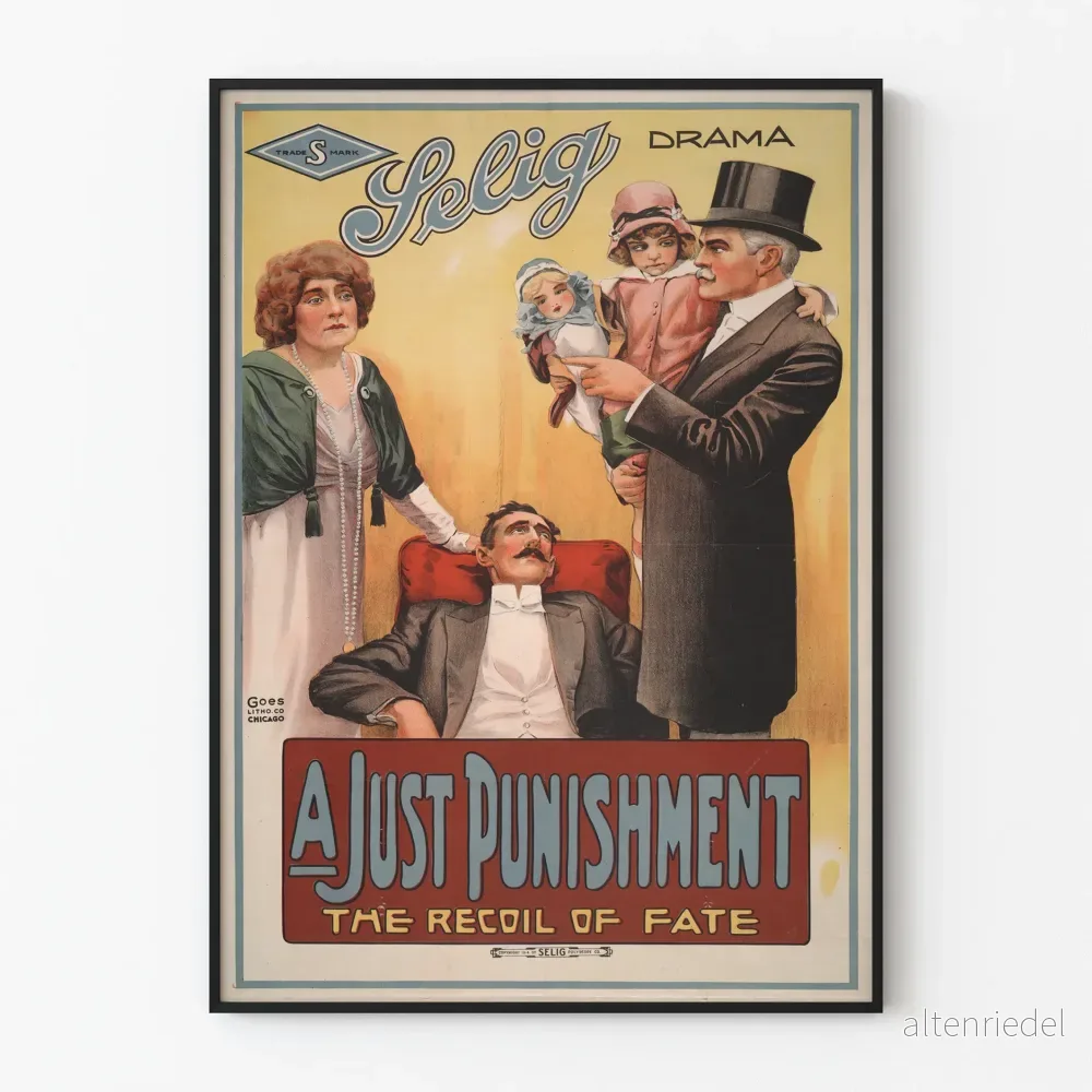Vintage Drama Poster A Rättvisa Straff - Klassisk Väggdekoration