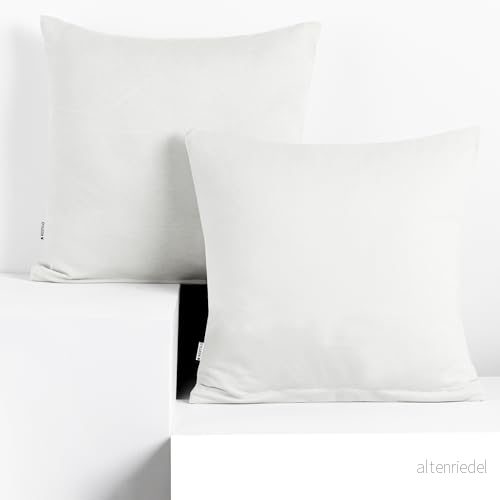 DecoKing 2 örngott 40 x cm, jersey, bomull, dragkedja, vit bärnsten 5902633938475