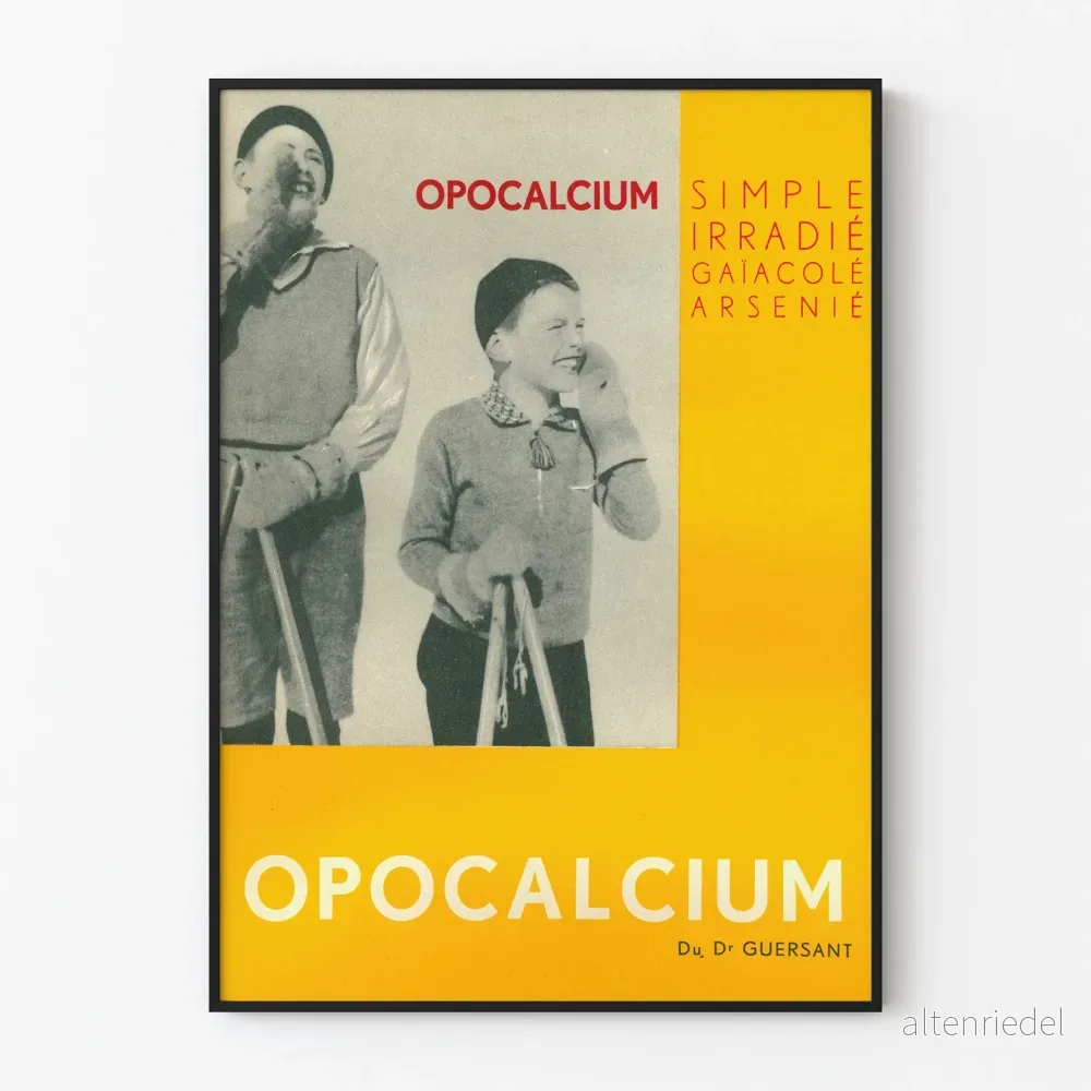 Vintageposter Opocalcium Gul och Svart & Vitt