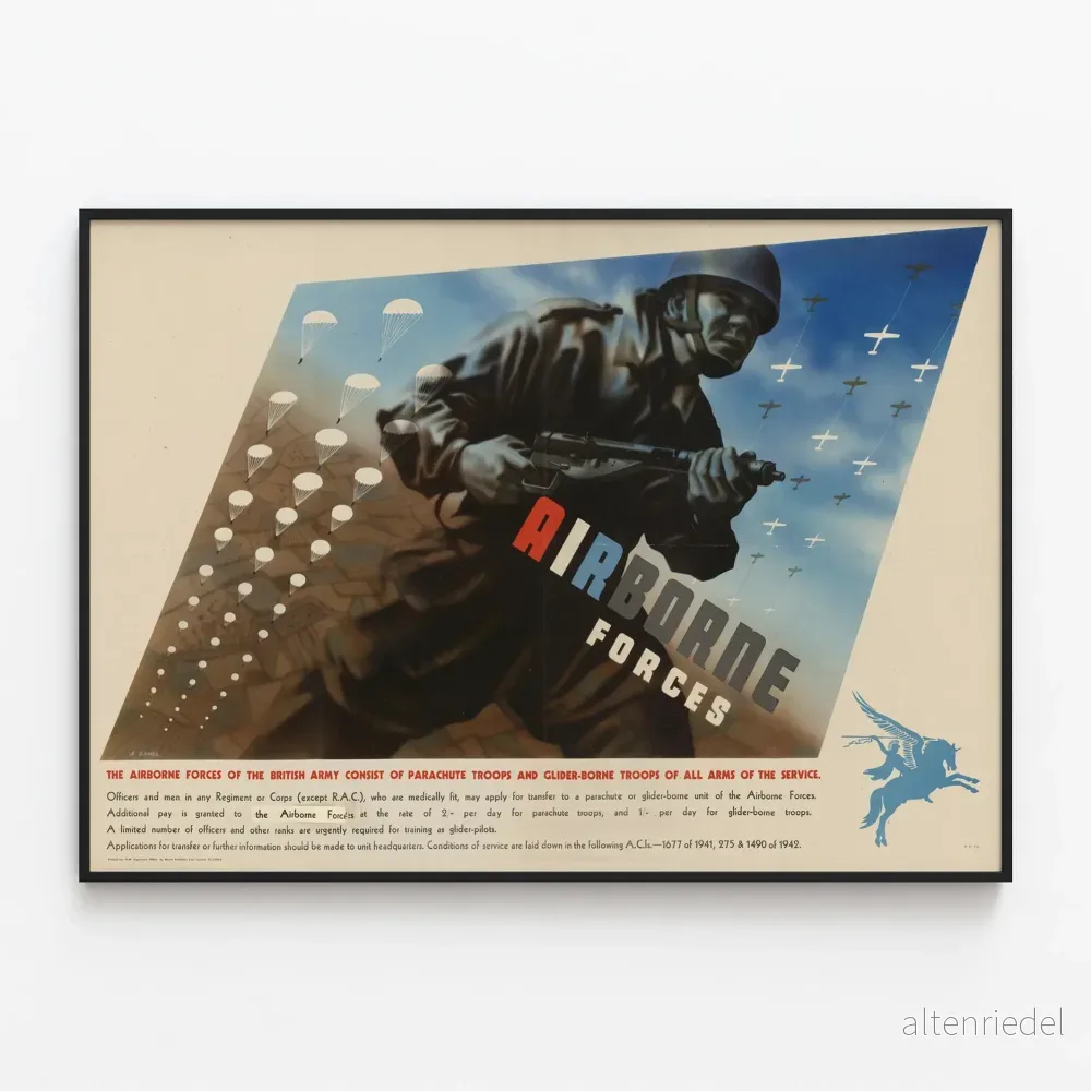 Väggposter för flygstyrkor, brittiska armén