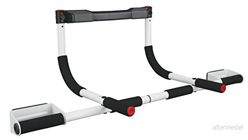 Perfect Fitness Multi Gym® Dörrtrapets, Portabel Gym för Situps, Armhävningar & Dips, Justerbar Design, Vadderade Handtag, Passar Dörrkarmar upp till 89 cm, Stödjer 136 kg, Träna Hela Kroppen 96506310217