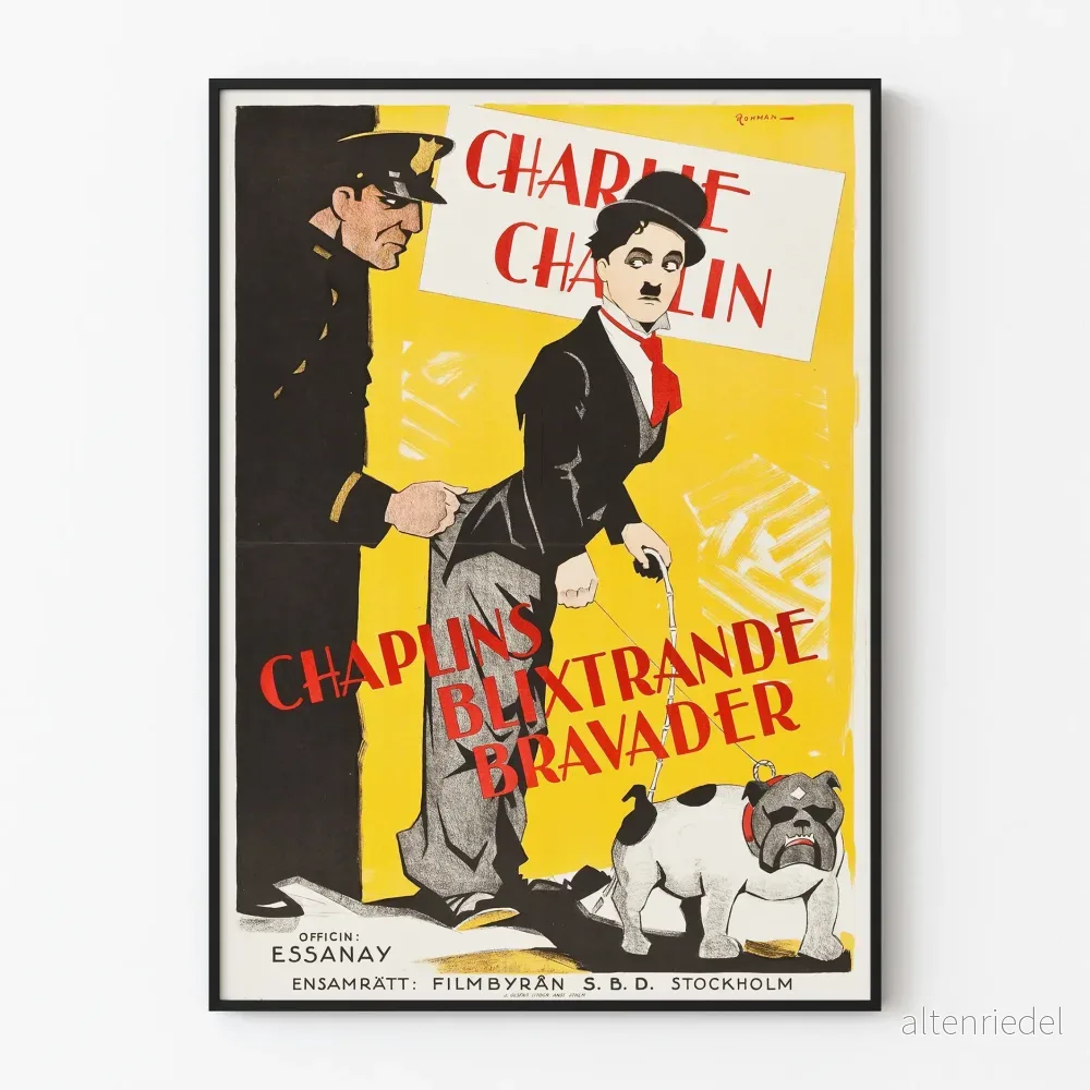 Vintageposter Charlie Chaplin - Kinematografisk väggdekoration för klassisk film