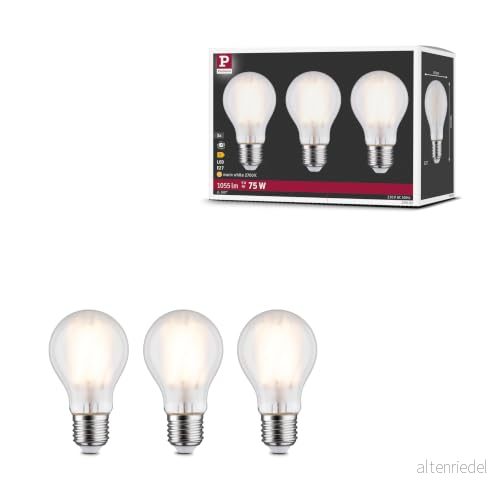 Paulmann 29092 Filament 230V LED glödlampa E27 3 pack 3x9 W 3x1055 lm 60 mm Matt Glas 2700 K Varmvit 4000870290927