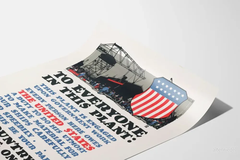 Amerikansk vintage affisch för industriell mobilisering - Bild 3