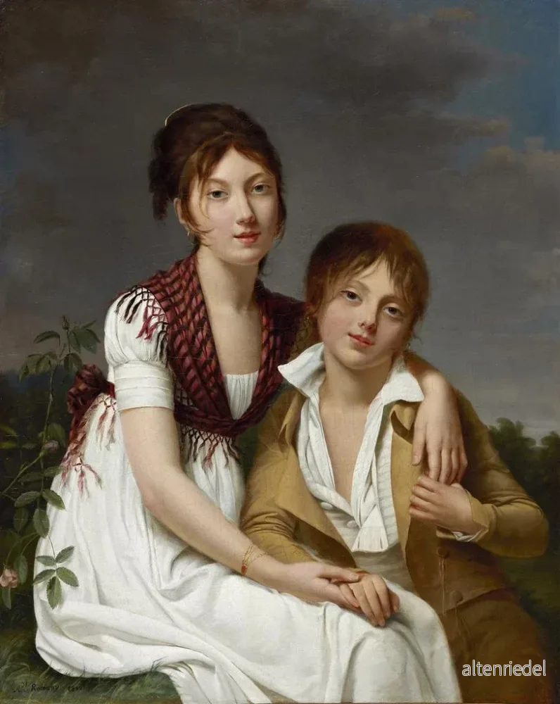Målning Portrait av Amélie Justine och Charles Édouard Pontois - Adèle Romany | Konsttryck - Bild 2