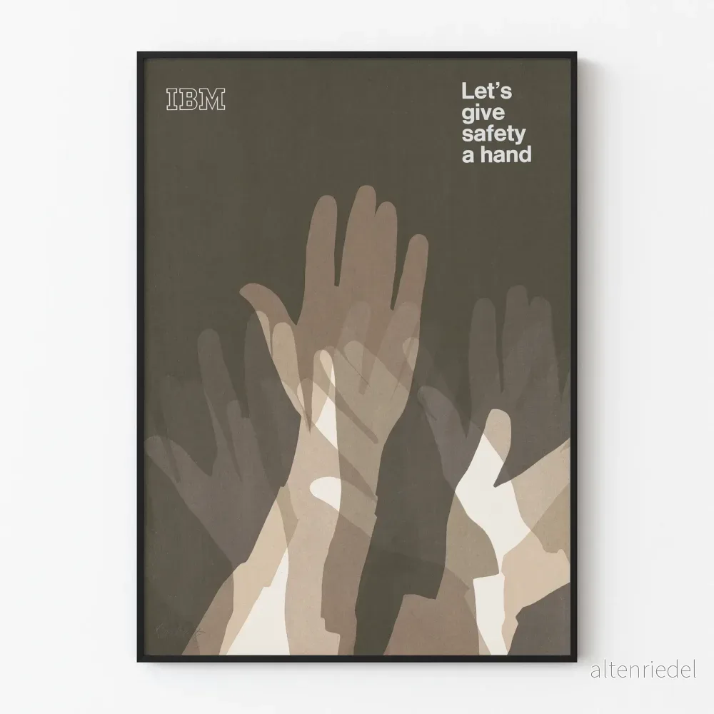 IBM Låt oss hjälpa till att skapa säkerhet - Vintage väggdekoration poster