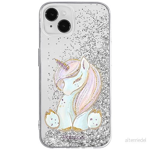 ERT GROUP mobiltelefonfodral för Apple Iphone 14 PLUS originalt och officiellt licensierat Babaco mönster Unicorn 002 optimalt anpassad till formen på mobiltelefonen, med glitter overflow effekt 5905511609184