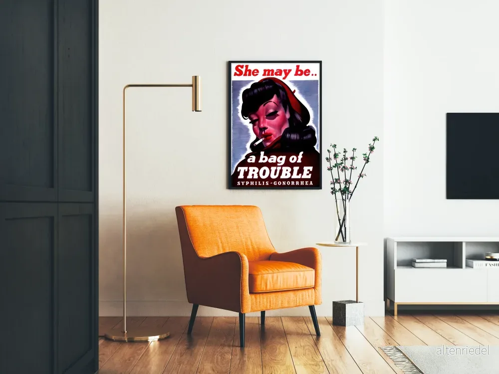 Vintage hälsovarningsposter: Hon kan vara en knut av problem - Bild 2