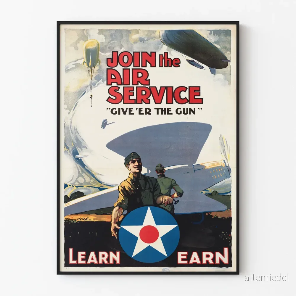 Vintage rekryteringsaffisch för Air Service för väggdekoration