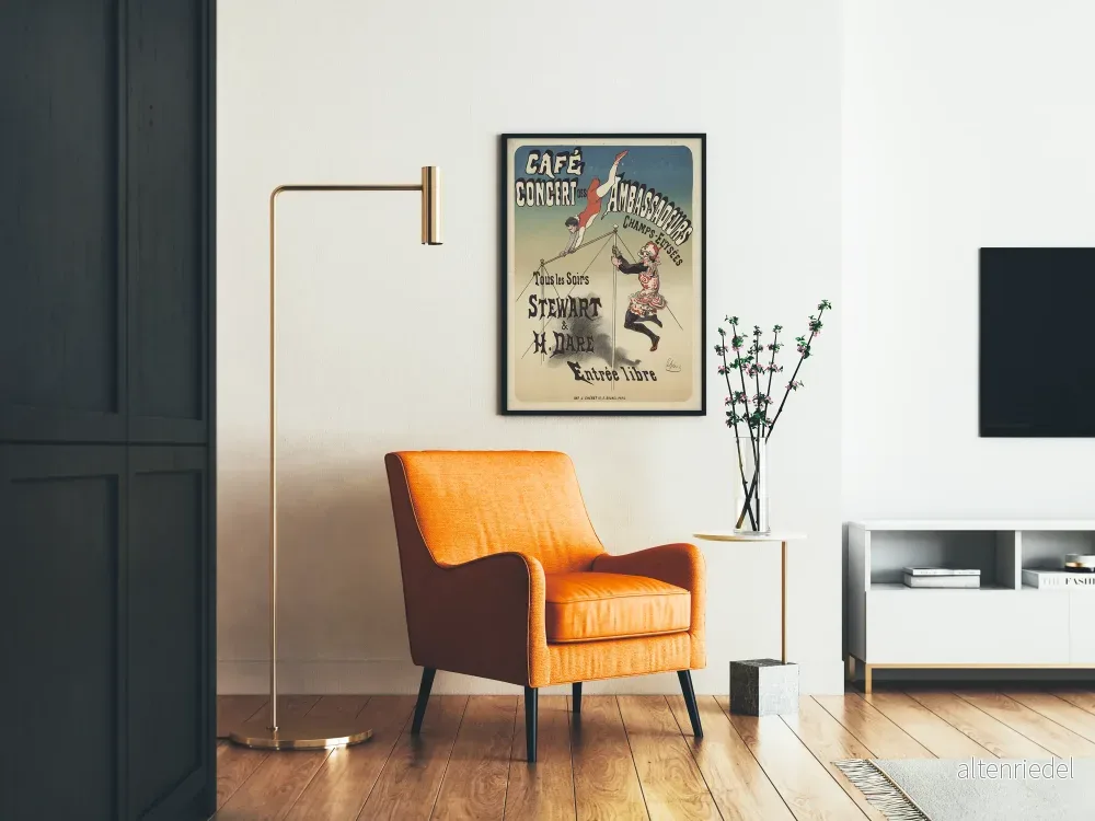 Vintageposter för Café Concert des Ambassadeurs med akrobater Stewart & H. Dare - Bild 2