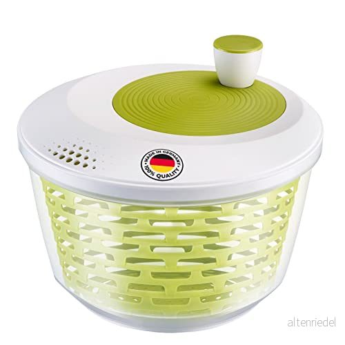 Westmark Salladsslunga, kapacitet: 4.4 liter, ø 23.5 cm, plast, BPA fri, Spinderella, färg: transparent/vit/grön, 243022EA 4004094013966