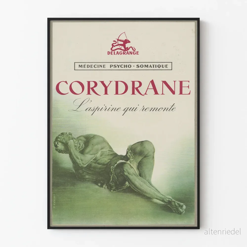 Vintageposter Corydrane Psyko-Kroppsläkemedel