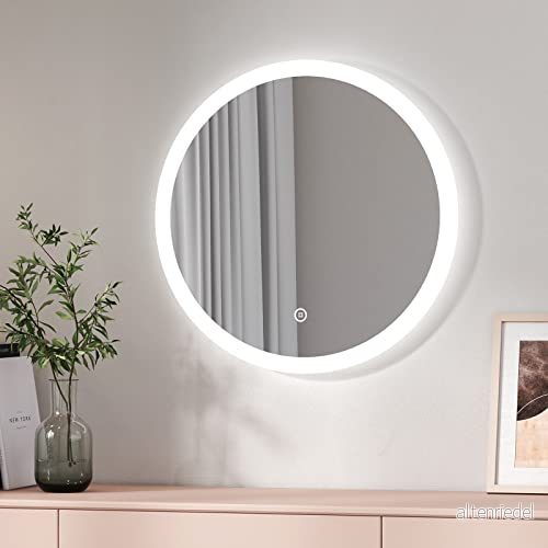 EMKE Rund LED-badrumsspegel, 60 cm, med touch-strömbrytare + 3 typer av ljus varmvit/kall vit/neutral 9331889807680