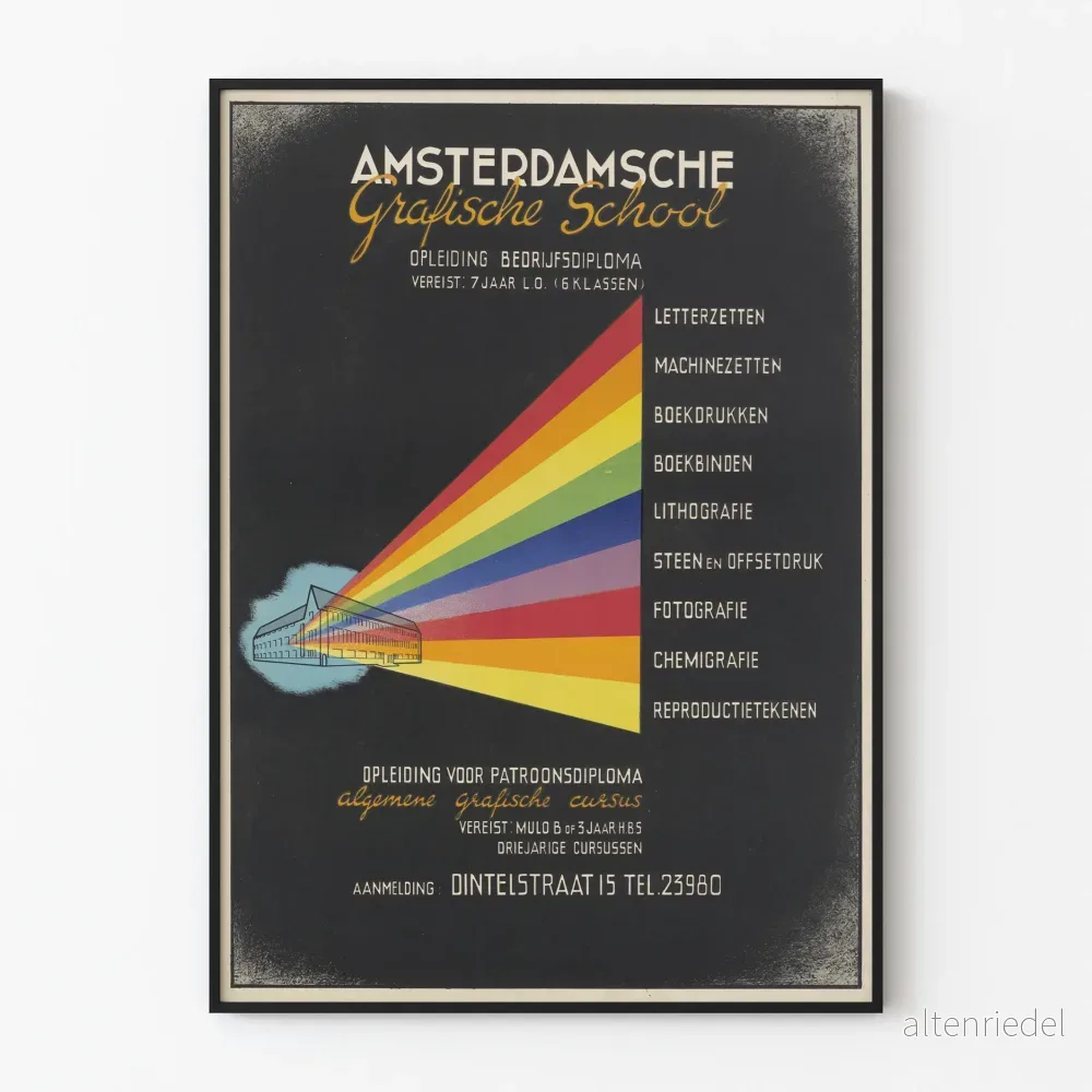 Vintageposter från Amsterdamsche Grafische School – Konstnärlig väggdekoration