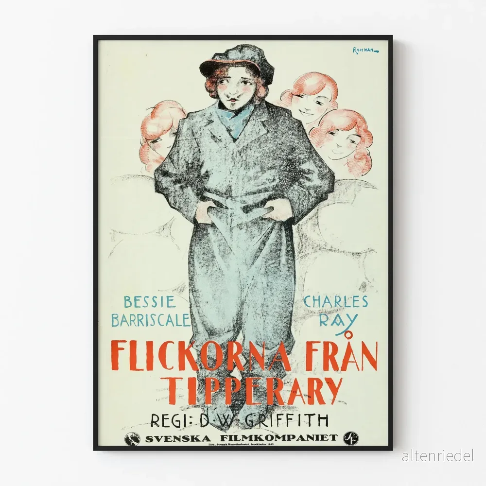 Vintageposter av flickorna från Tipperary, väggdekor för klassisk filmbiograf Vintageposter av flickorna från Tipperary, väggdekor för klassisk filmbiograf