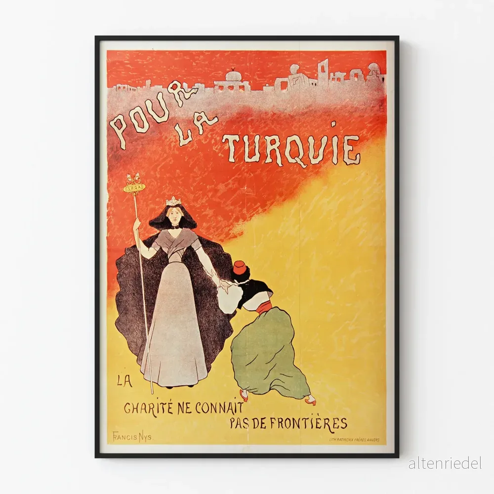 Vintage humanitär poster för Turkiet