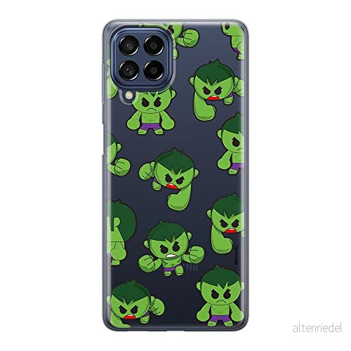 ERT GROUP mobiltelefonfodral för Samsung M53 5G originalt och officiellt licensierat Marvel mönster Hulk 006 optimalt anpassad till formen på mobiltelefonen, gedeeltelijk transparant 5905511387365