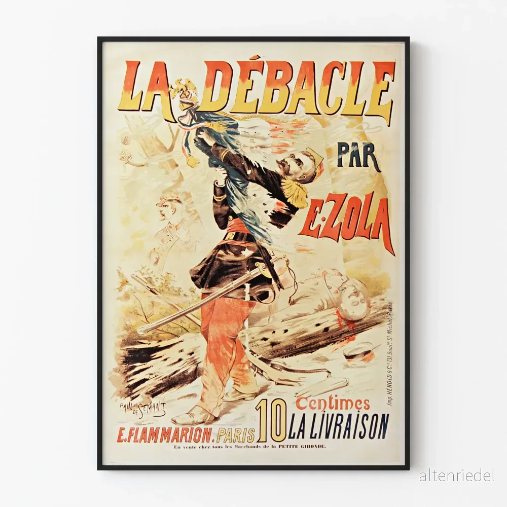 Vintageposter La Débâcle av E. Zola - Klassisk väggdekoration