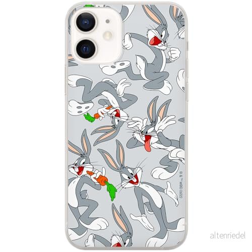 ERT GROUP mobiltelefonfodral för Iphone 12 Mini originalt och officiellt licensierat Looney Tunes mönster Bugs 013 optimalt anpassad till formen på mobiltelefonen, fodral tillverkad av TPU plast 5905511657048