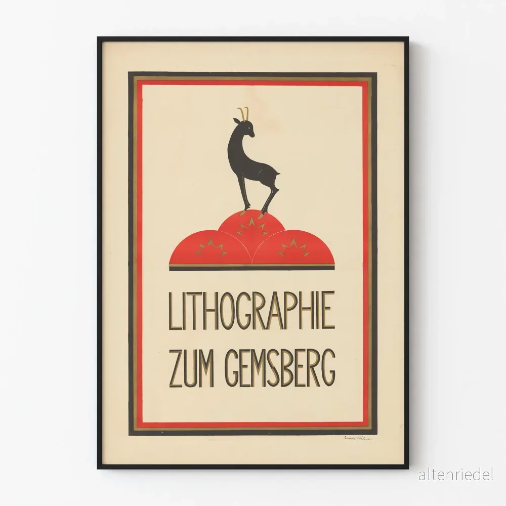 Vintageposter Lithografi Zum Gemsberg - Elegant Väggdekoration
