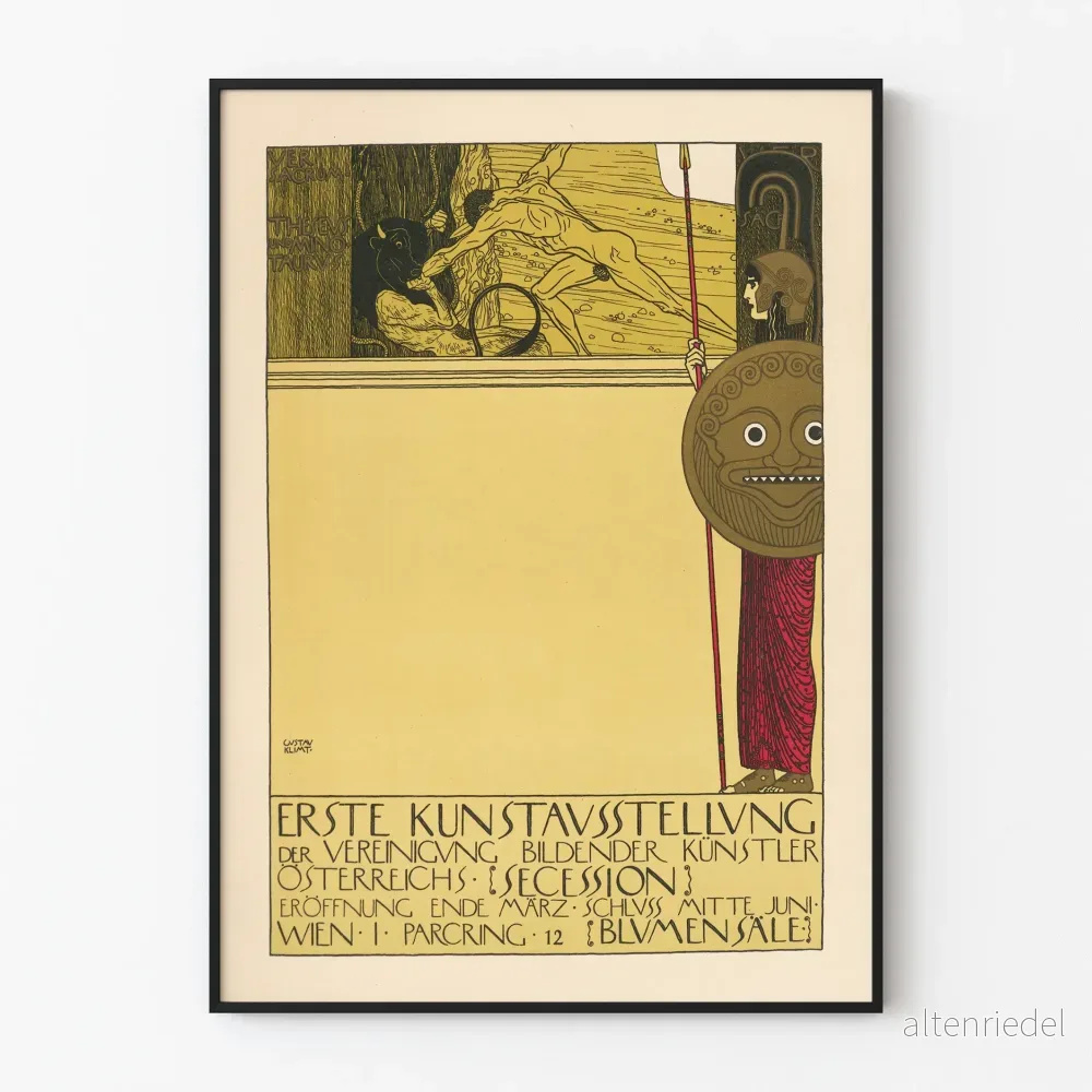 Vintageposter för första utställningen av österrikiska secessionistiska konstnärer