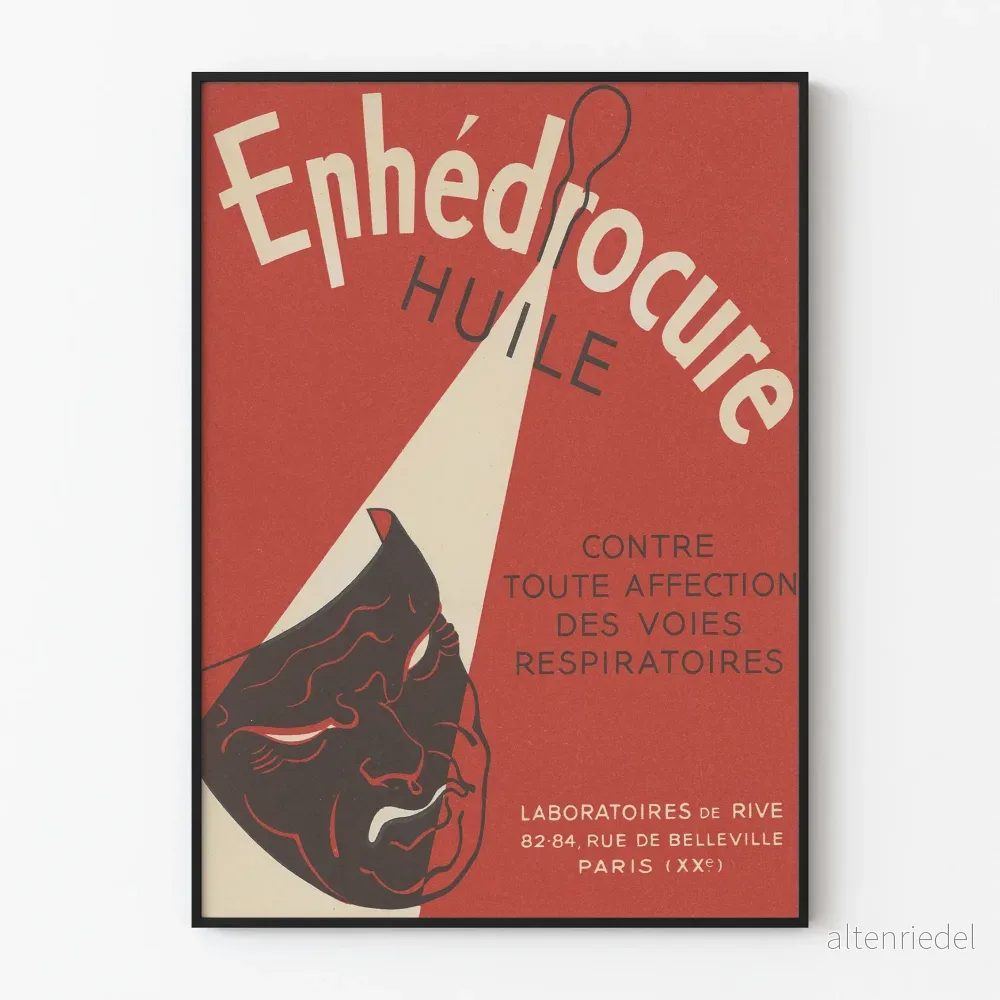 Vintageposter Ephedrocure Olja för luftvägarna