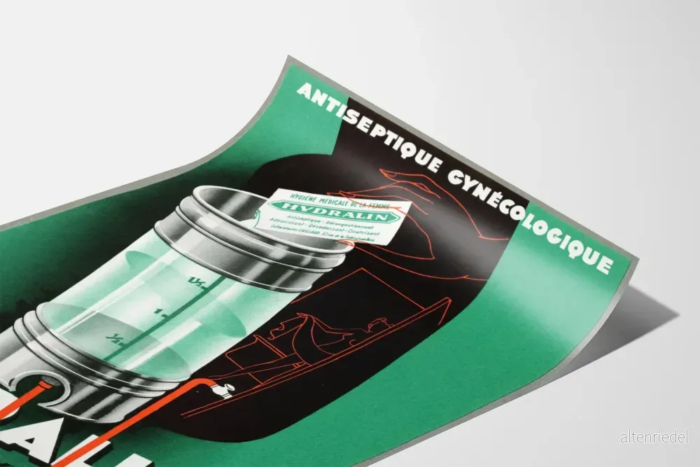 Vintageposter för Hydralin antiseptisk gynekologisk för väggdekoration - Bild 3