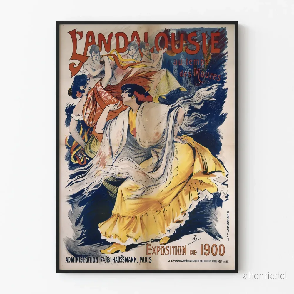 Vintageposter L'Andalousie Utställning 1900 väggdekoration
