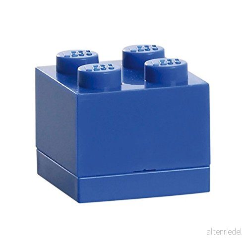 Room Copenhagen lego box 4, mini med 4 knappar mellanmål låda, Blå, 4,6 x 4,3 cm 5706773401116