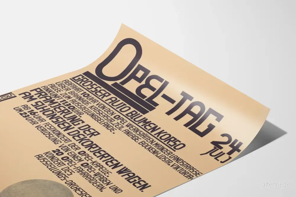 Vintageaffisch Opel-Tag 24 juli - Poster för bilhändelse - Bild 3