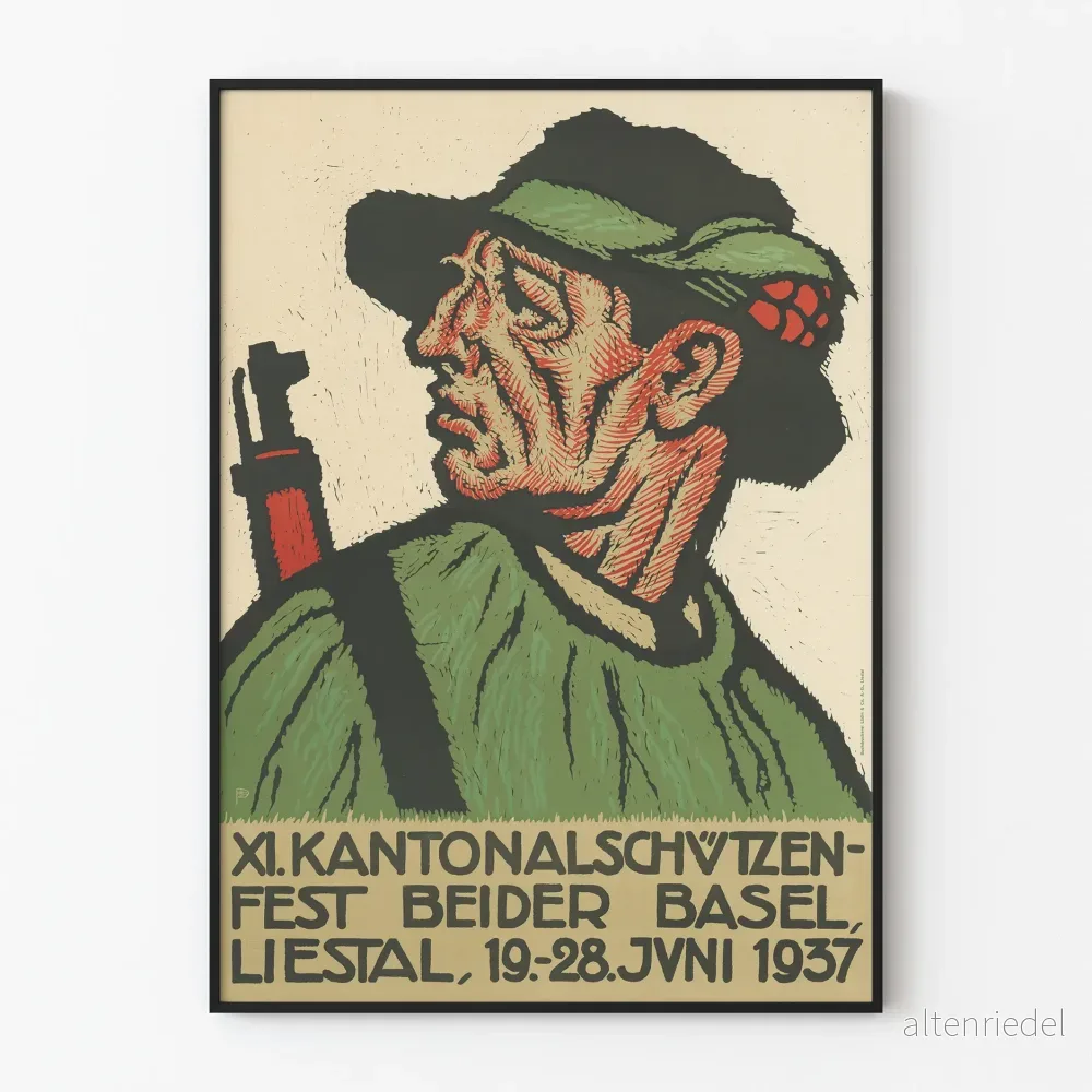 Vintageposter XI Kantonalschützenfest Beider Basel 1937