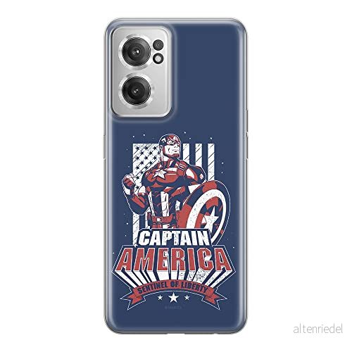 ERT GROUP mobiltelefonfodral för Oneplus NORD CE 2 originalt och officiellt licensierat Marvel mönster Captain America 018 anpassad till formen på mobiltelefonen, fodral tillverkad av TPU plast 5905511285357