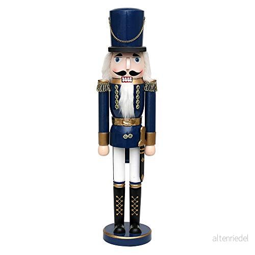 Dekohelden24 Vacker nötknäppare soldat, i metalliskt blått, klassisk, ca 50 cm, 521169B 4250905146501