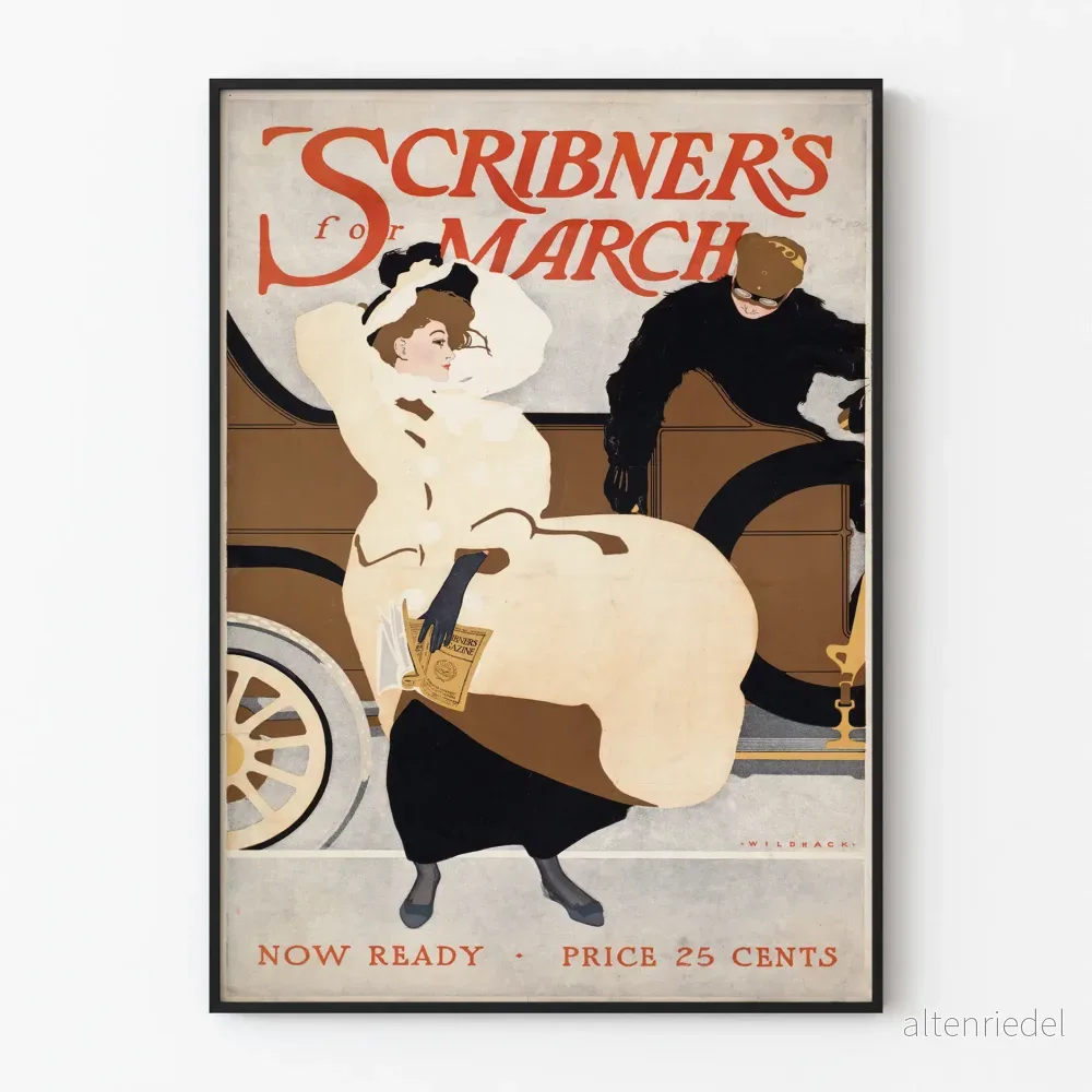 Vintageposter Scribner's för mars - Retro väggdekoration
